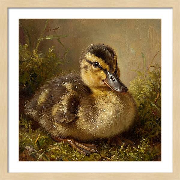 Duckling Among Moss