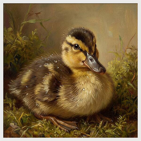 Duckling Among Moss