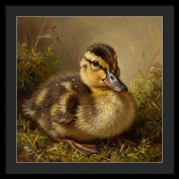 Duckling Among Moss