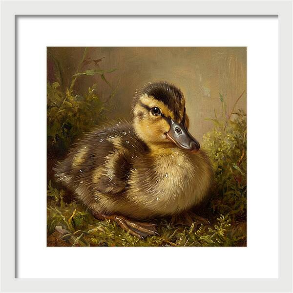 Duckling Among Moss
