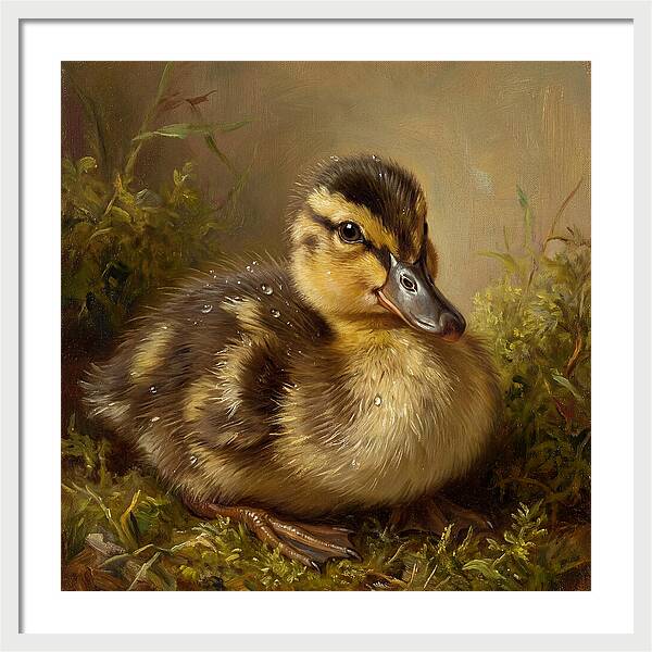 Duckling Among Moss