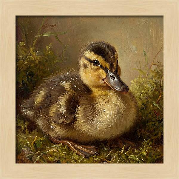 Duckling Among Moss