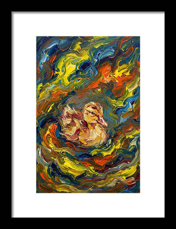 Duckling In Vibrant Swirls
