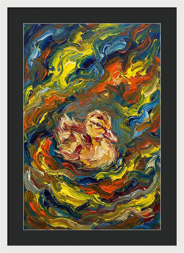 Duckling In Vibrant Swirls
