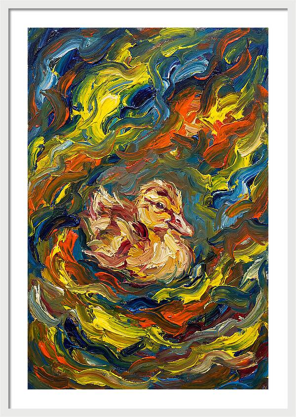 Duckling In Vibrant Swirls