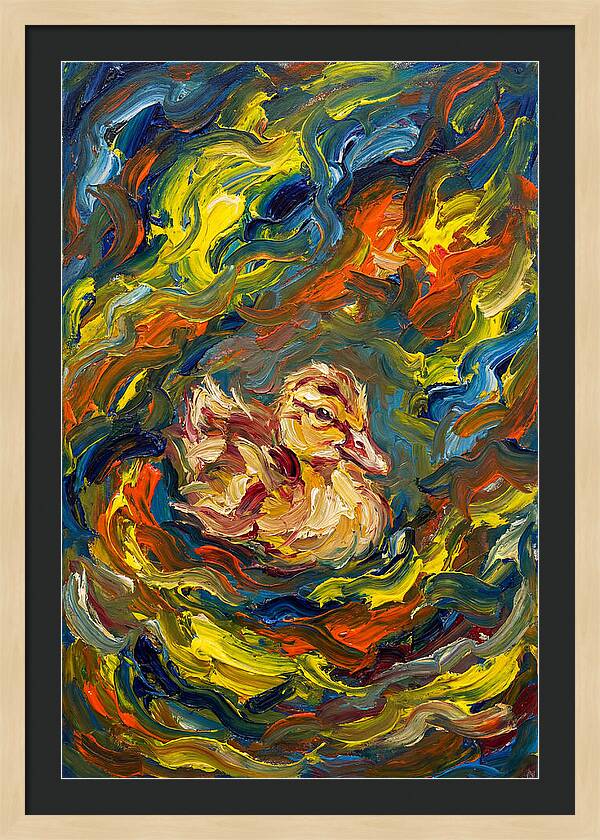 Duckling In Vibrant Swirls