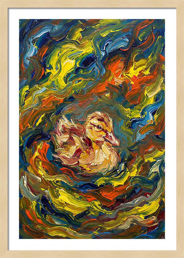 Duckling In Vibrant Swirls