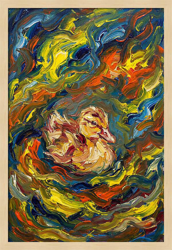 Duckling In Vibrant Swirls