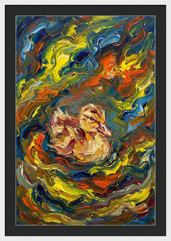 Duckling In Vibrant Swirls