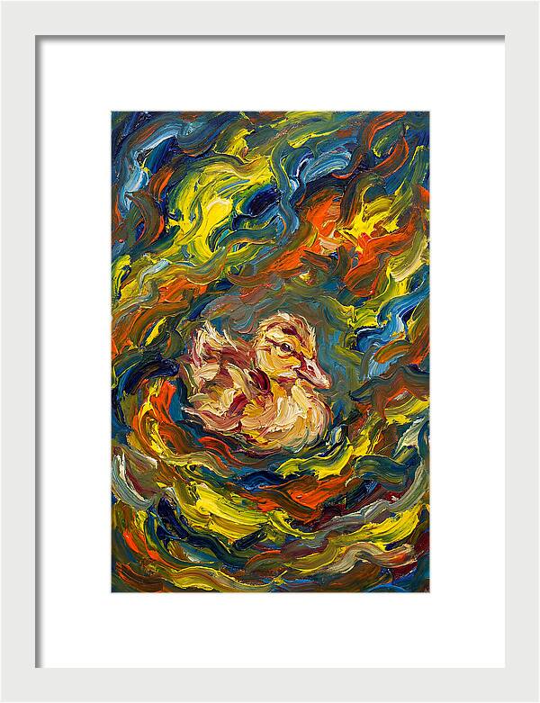 Duckling In Vibrant Swirls