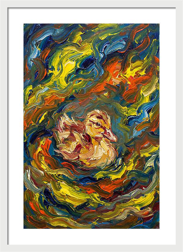 Duckling In Vibrant Swirls
