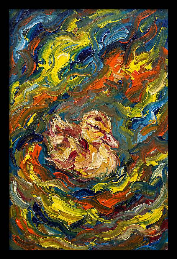 Duckling In Vibrant Swirls