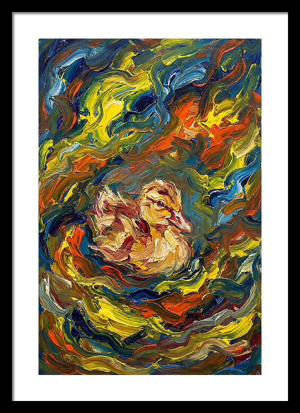Duckling In Vibrant Swirls