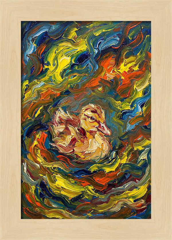 Duckling In Vibrant Swirls