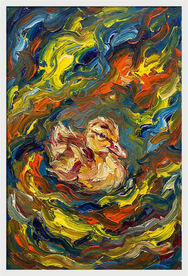 Duckling In Vibrant Swirls