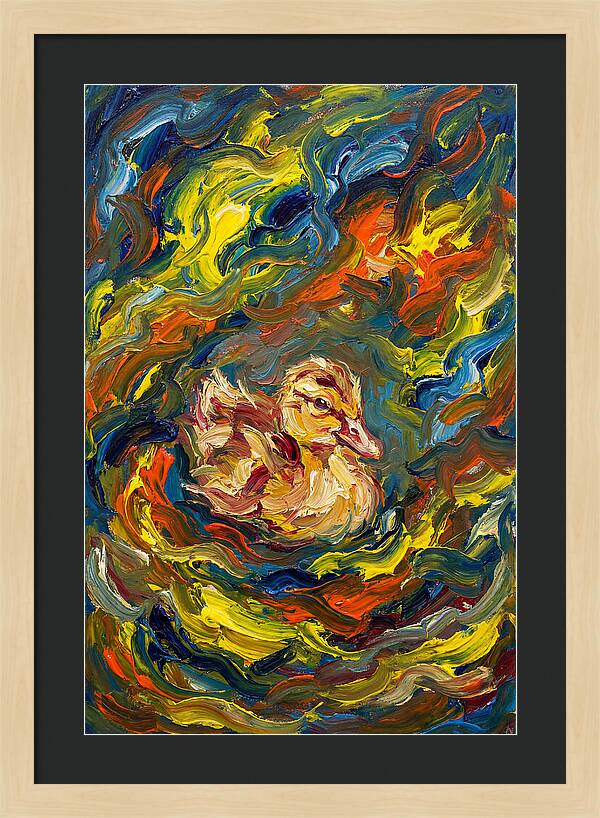 Duckling In Vibrant Swirls