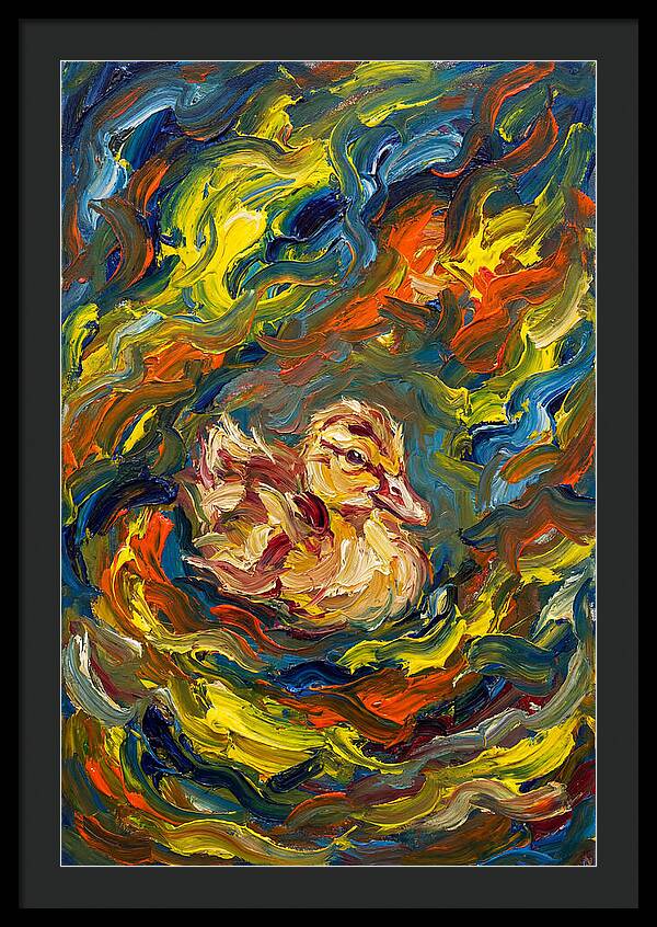 Duckling In Vibrant Swirls