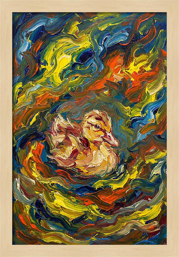 Duckling In Vibrant Swirls