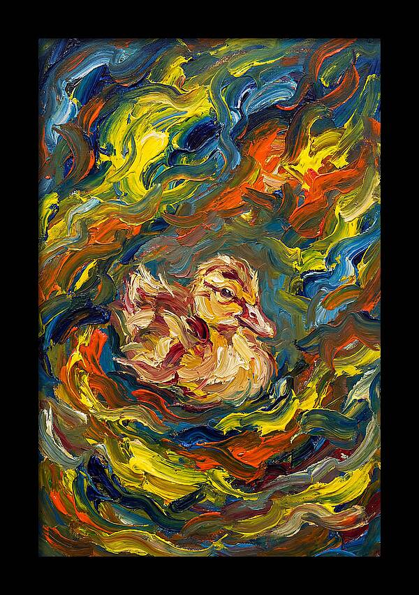 Duckling In Vibrant Swirls