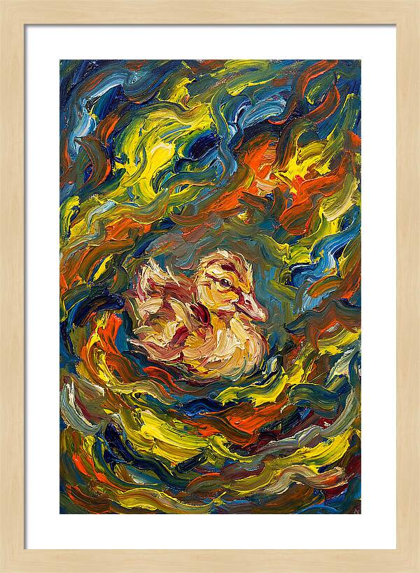 Duckling In Vibrant Swirls