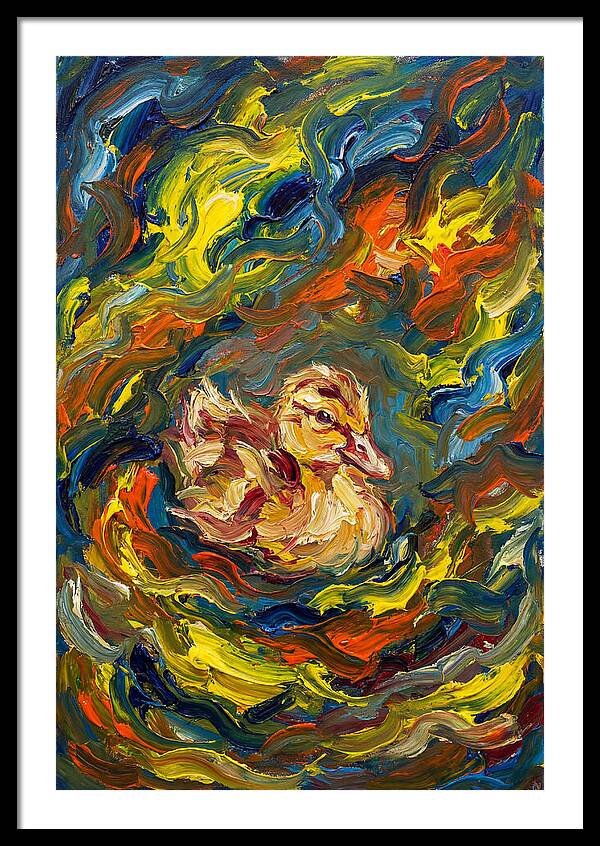 Duckling In Vibrant Swirls