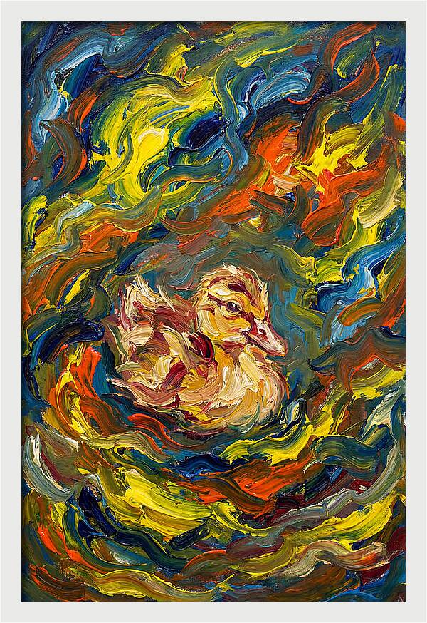 Duckling In Vibrant Swirls