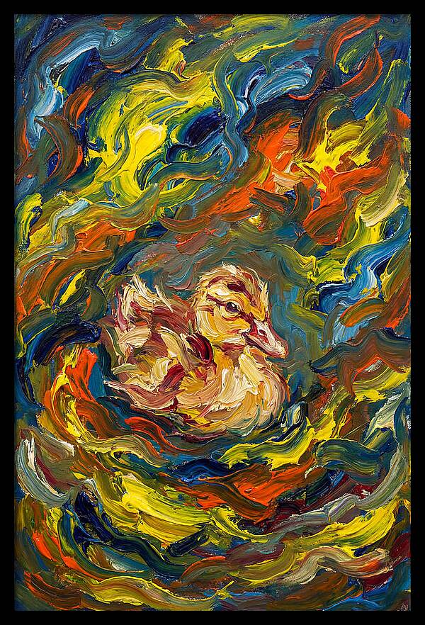 Duckling In Vibrant Swirls