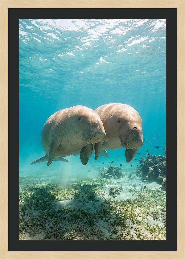 Dugong Duo Underwater
