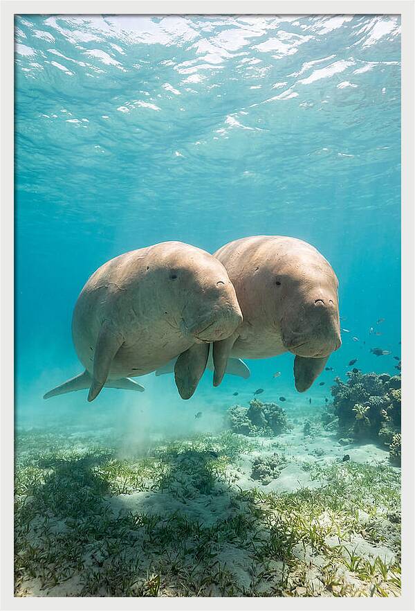 Dugong Duo Underwater