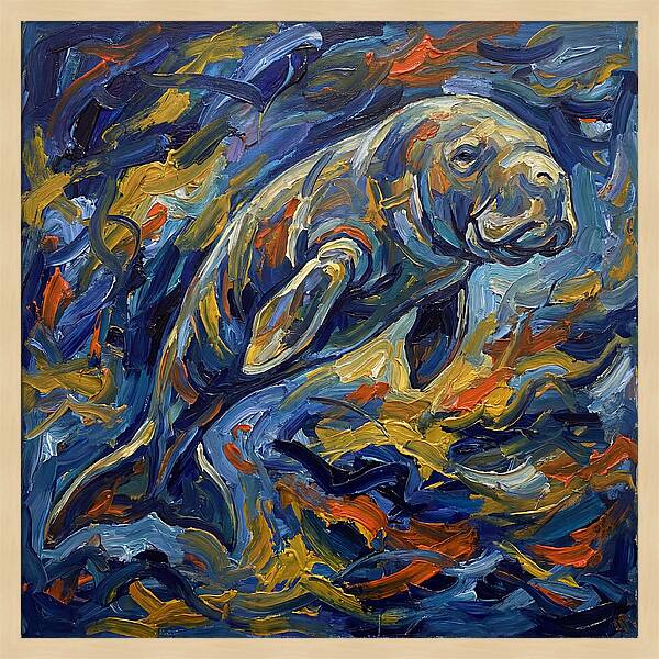 Dugong In Expressionist Waves