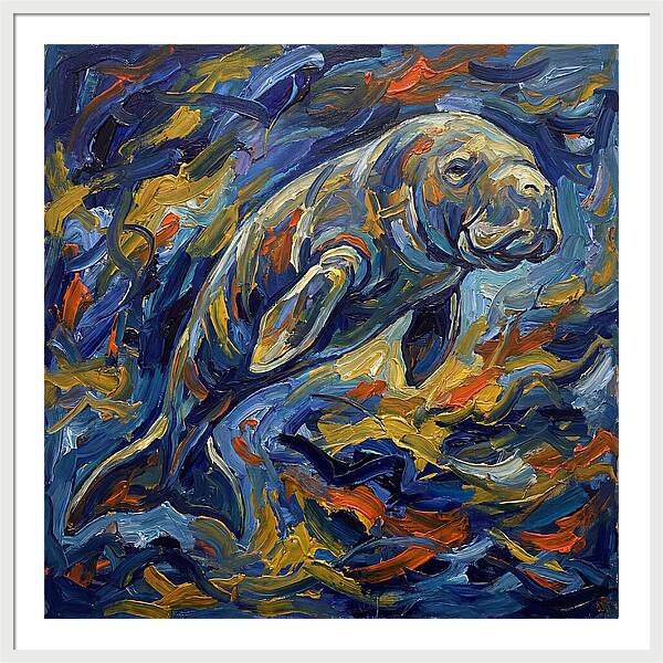 Dugong In Expressionist Waves