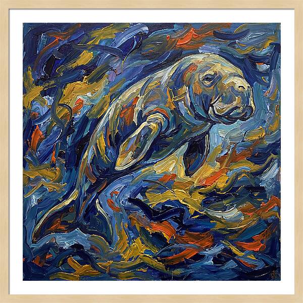 Dugong In Expressionist Waves