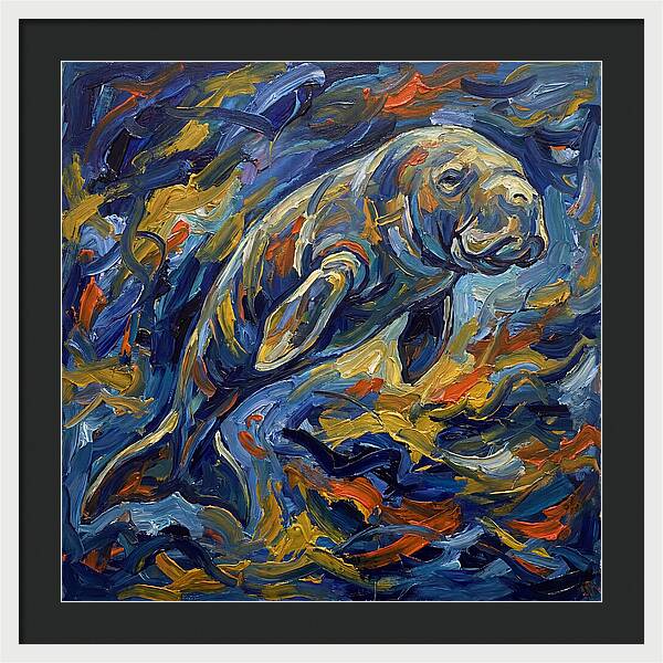 Dugong In Expressionist Waves