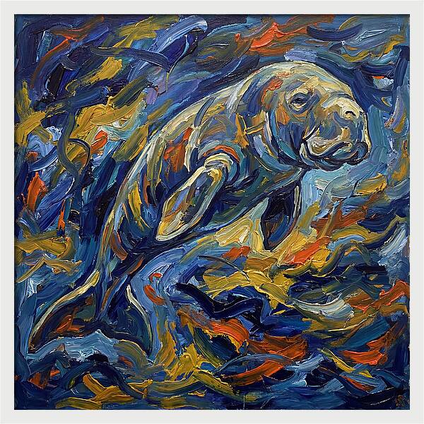 Dugong In Expressionist Waves