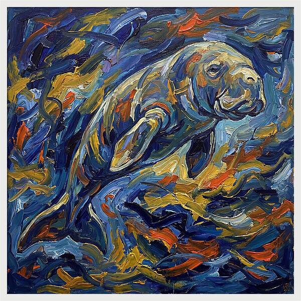 Dugong In Expressionist Waves