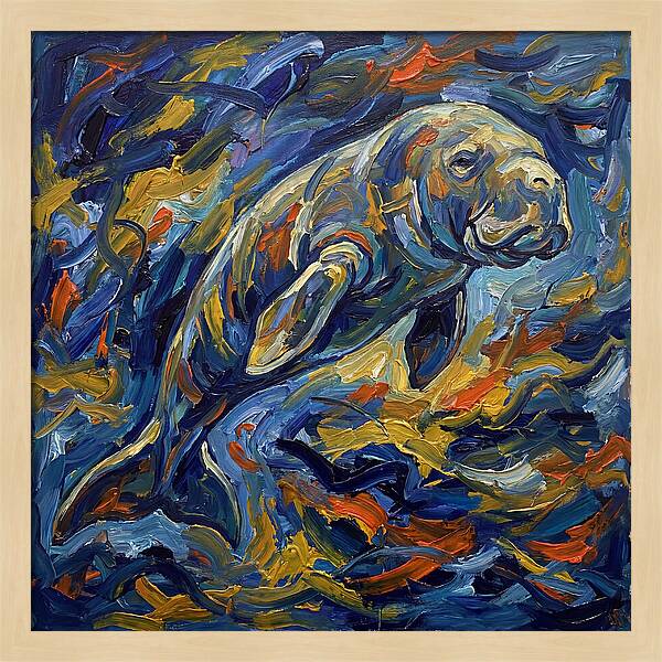Dugong In Expressionist Waves