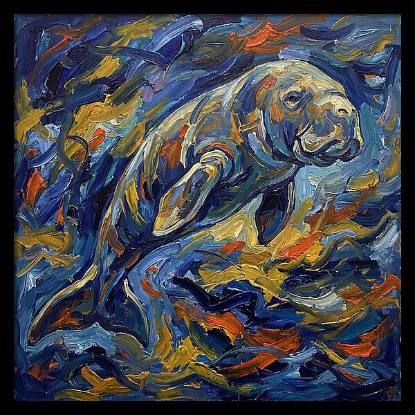 Dugong In Expressionist Waves