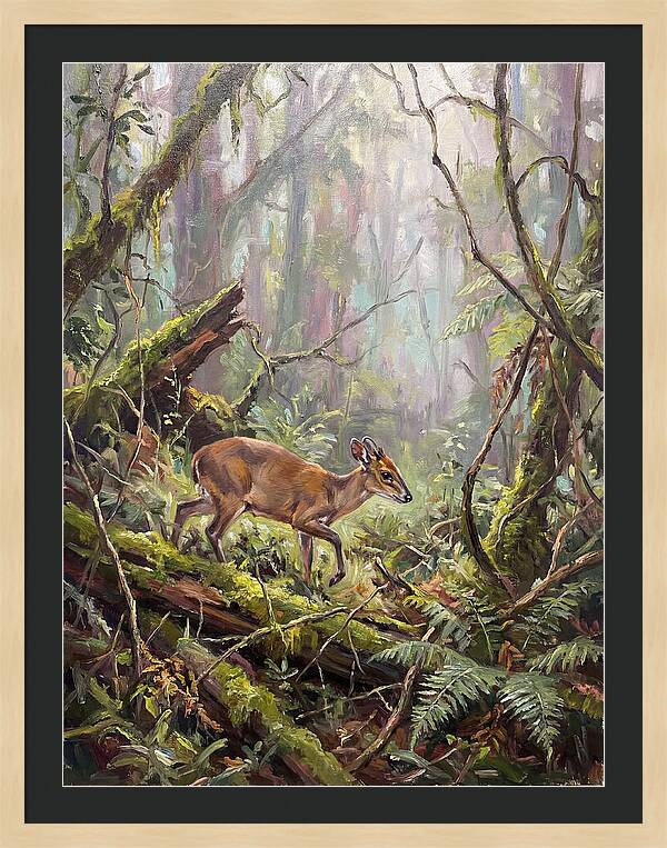 Duiker In The Misty Forest