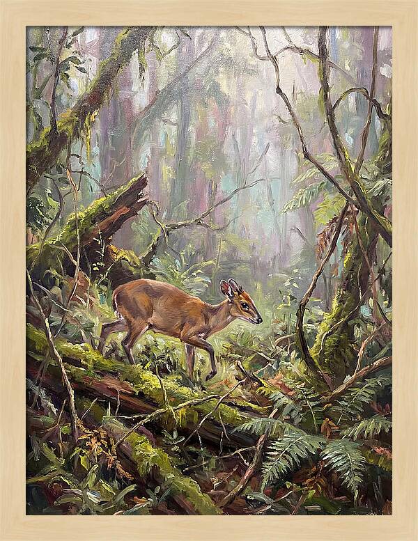 Duiker In The Misty Forest