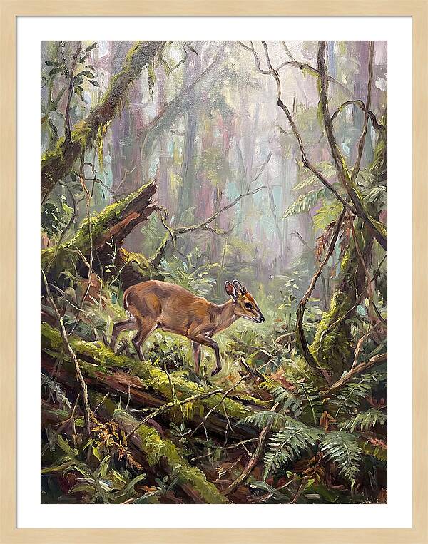 Duiker In The Misty Forest