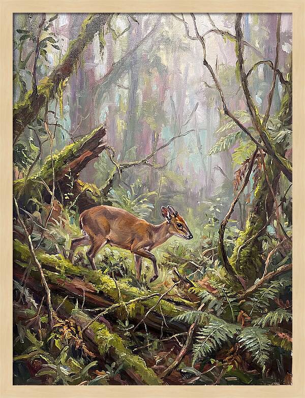 Duiker In The Misty Forest