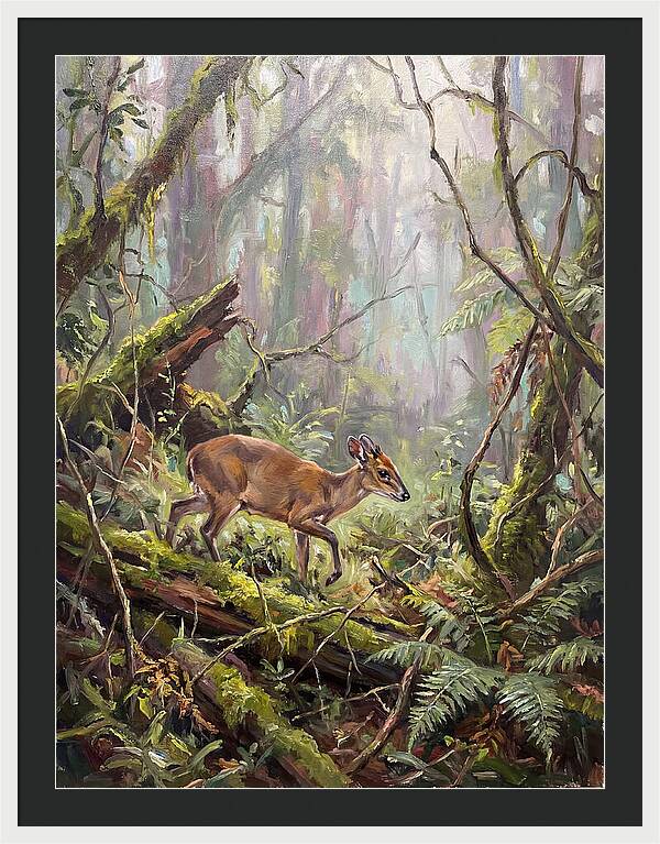 Duiker In The Misty Forest