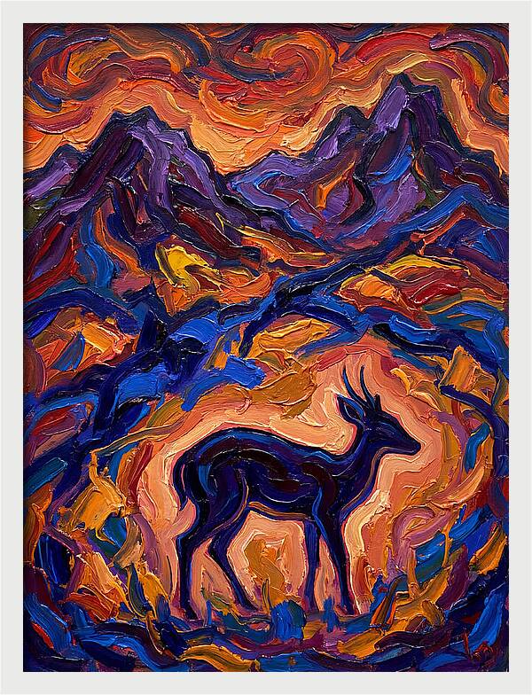 Duiker Silhouette Against Vibrant Landscape