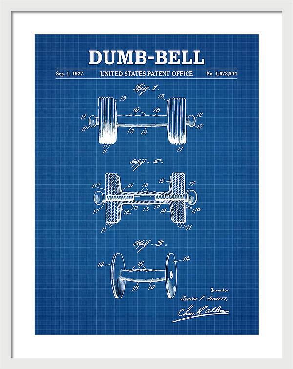 Dumbbell Blueprint Patent Us1672944a