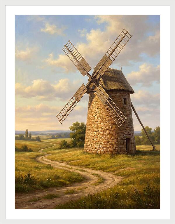 Dusk Over The Stone Windmill