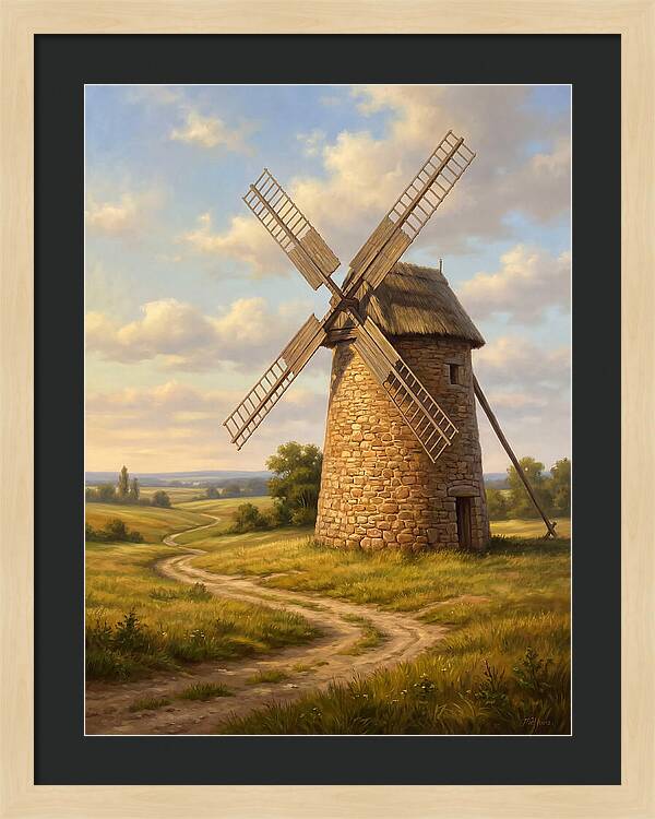 Dusk Over The Stone Windmill