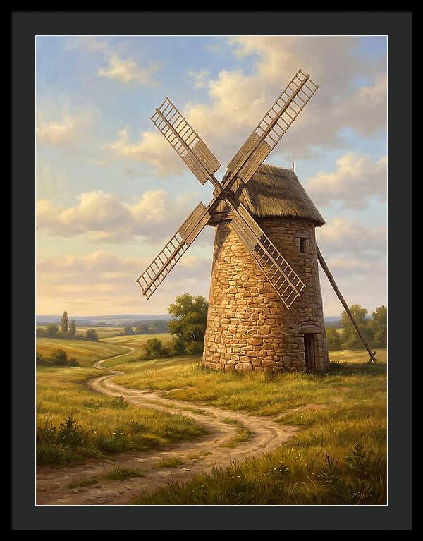 Dusk Over The Stone Windmill