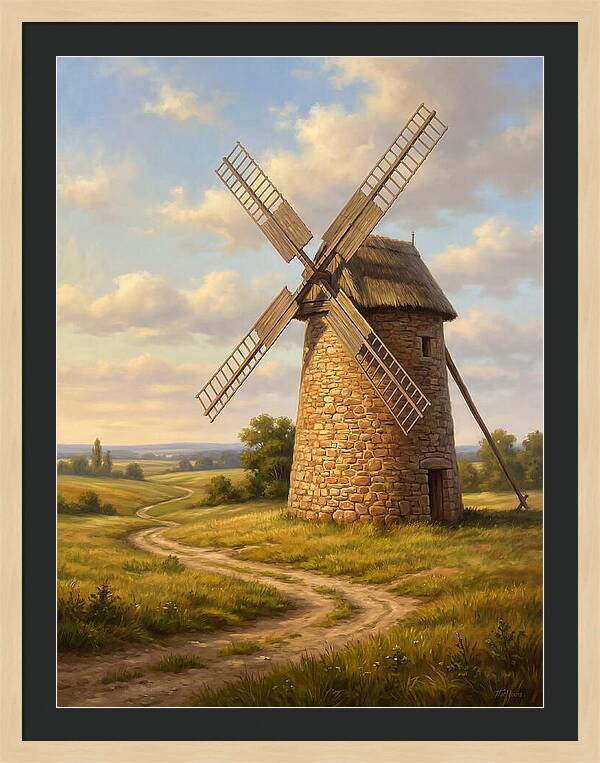 Dusk Over The Stone Windmill