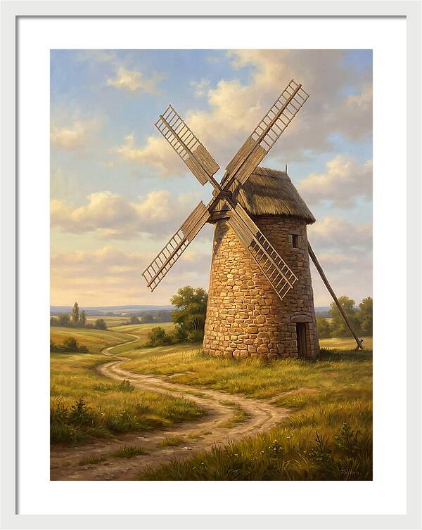 Dusk Over The Stone Windmill