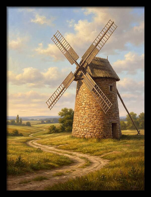 Dusk Over The Stone Windmill